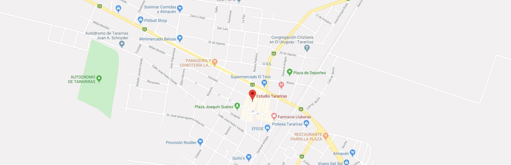 Mapa de referencia con la ubicación de Estudio Tarariras